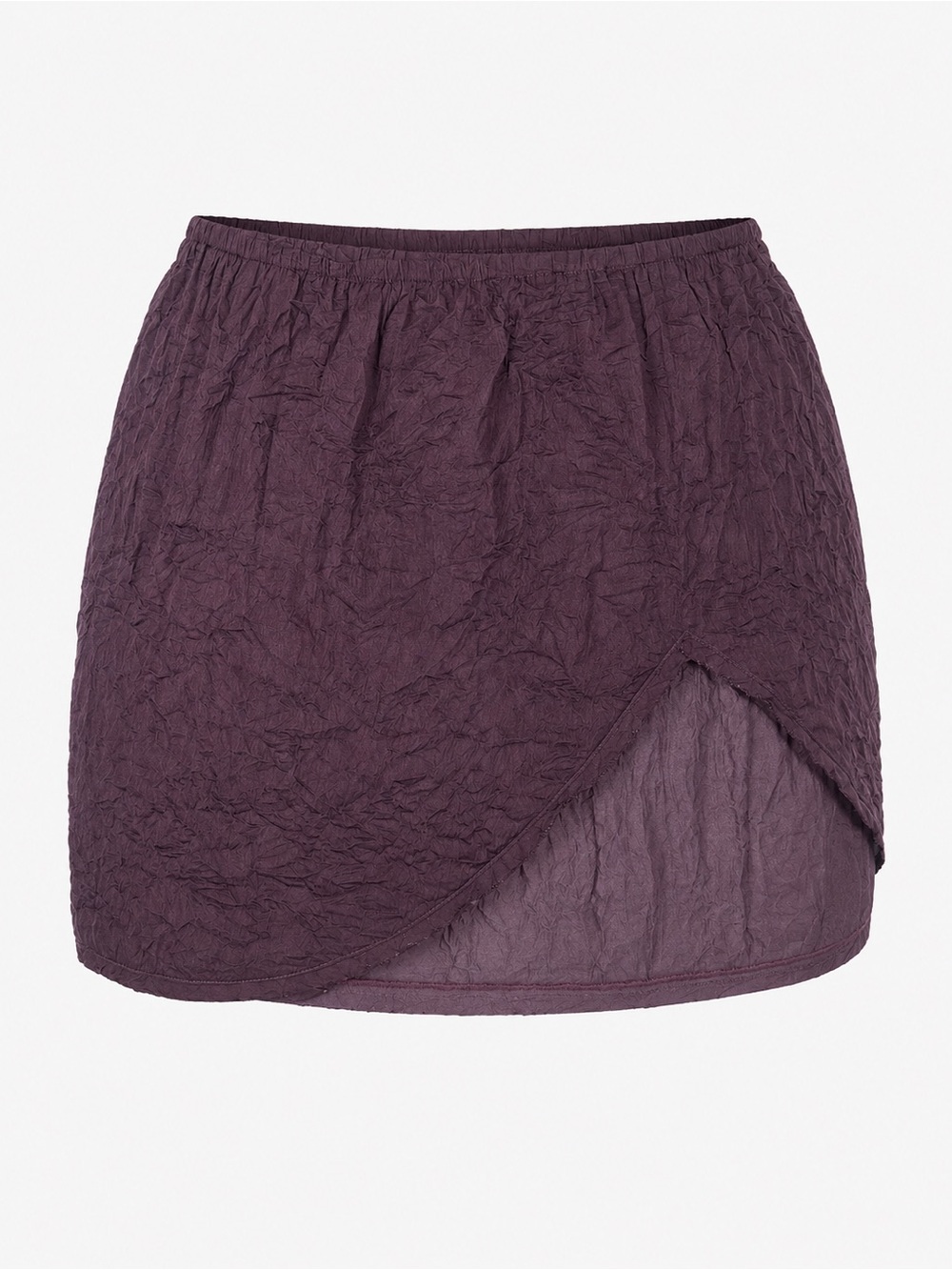 Free People NWT burgundy crinkly mini skirt, large